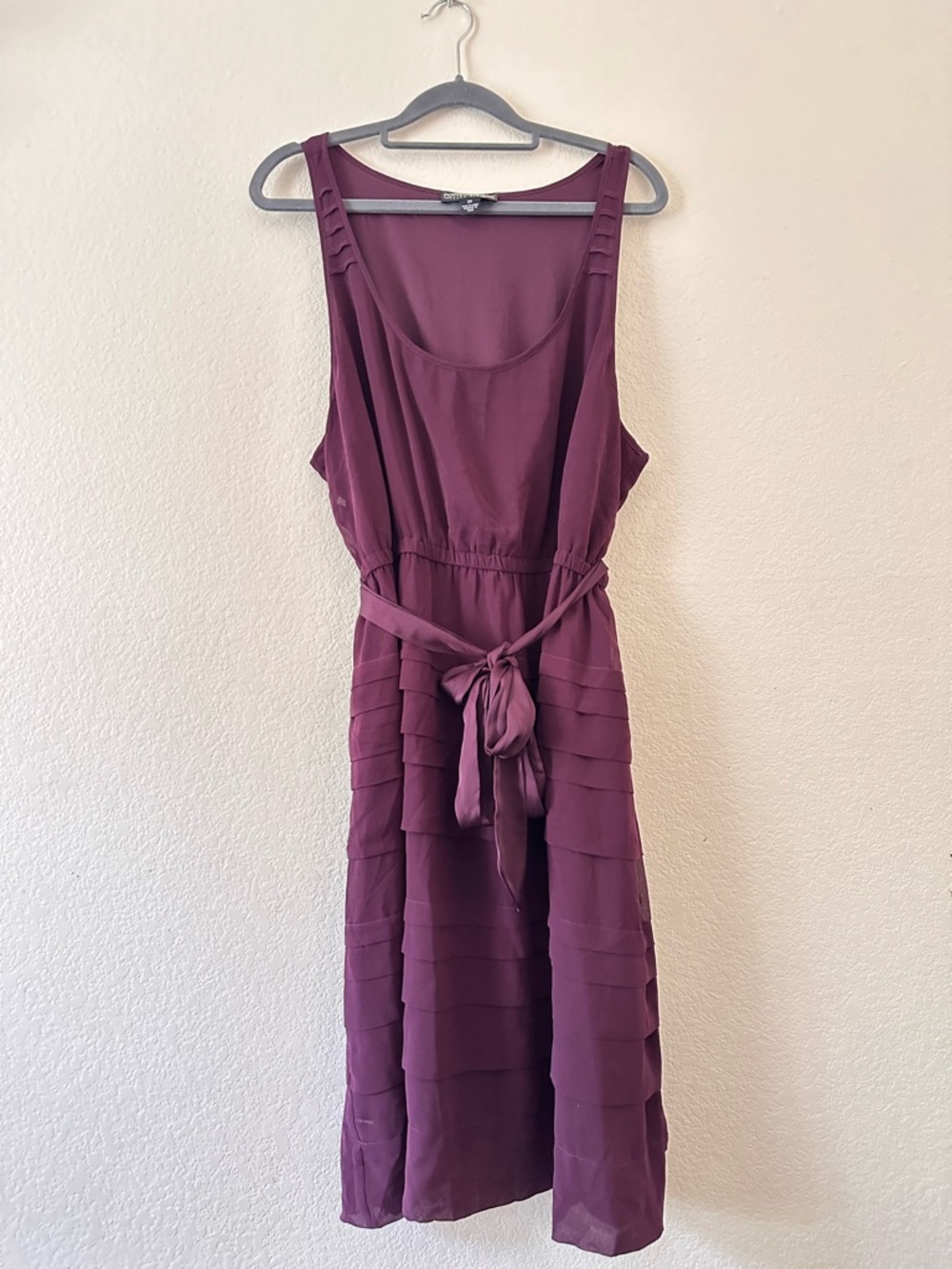 Sleeveless Plum Tiered Dress
